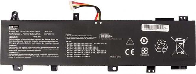 Аккумулятор PowerPlant для Asus TUF Gaming F15 FX506 (C41N1906) 15.2V 4900mAh Long connect (NB432103)