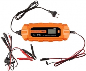 Зарядний пристрій для автомобільного акумулятора Neo Tools 10А/160Вт, 3-200Ач, для STD/AGM/GEL/LiFePO4