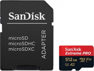 Карта памяти SanDisk Extreme Pro microSDXC 512GB UHS-I U3 + SD адаптер (SDSQXCD-512G-GN6MA)