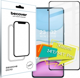 Защитное стекло Becover для Xiaomi 14T/14T Pro (713322) Black