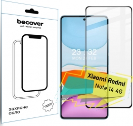 Защитное стекло Becover для Xiaomi Redmi Note 14 4G (713099) Black