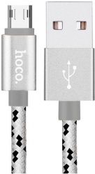 Кабель Hoco U6 USB to Micro USB 1.2m Silver Кабель Hoco U6 USB to Micro USB 1.2m Silver