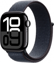 Apple Watch Series 10 GPS 42mm Jet Black Aluminium Case with Ink Sport Loop (MWWG3QH/A)