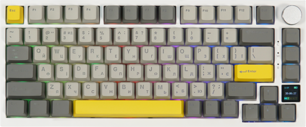 Клавіатура бездротова EPOMAKER Ajazz AK820 Pro 75% Flying Fish Switch Hot-Swap RGB UA Wireless/Bluetooth/USB (AK820-PRO-W-FF) White  Клавіатура бездротова EPOMAKER Ajazz AK820 Pro 75% Flying Fish Switch Hot-Swap RGB UA Wireless/Bluetooth/USB (AK820-PRO-W-FF) White