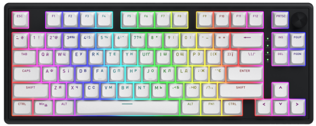 Клавиатура беспроводная HATOR Skyfall 80 Aurum Lemon Wireless/Bluetooth/USB (HTK3180UA) Black-White