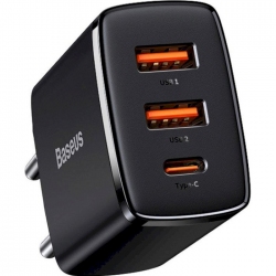Сетевое зарядное устройство Baseus Compact Quick Charger 2U+C 30 W EU (CCXJ-E01) Black