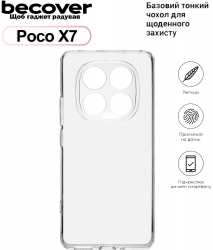 Cиліконовий чохол BeCover для Poco X7 (713778) Transparancy