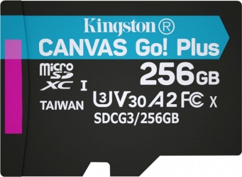 Карта памяти Kingston MicroSDXC 256GB Canvas Go! Plus Class 10 UHS-I U3 V30 A2 (SDCG3/256GBSP) Карта памяти Kingston MicroSDXC 256GB Canvas Go! Plus Class 10 UHS-I U3 V30 A2 (SDCG3/256GBSP)