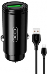 Автомобільний зарядний пристрій XO CC39 1USB 18W QC3.0 + type-C cable Black Автомобільний зарядний пристрій XO CC39 1USB 18W QC3.0 + type-C cable Black