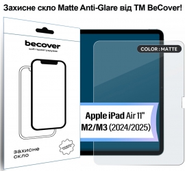 Защитное стекло BeCover (Matte Anti-Glare) для Apple iPad Air 11 Защитное стекло BeCover (Matte Anti-Glare) для Apple iPad Air 11