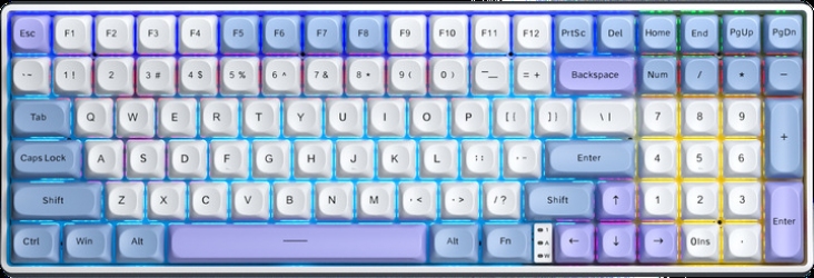 Клавіатура бездротова AULA S100pro KRGD Red Switch Bluetooth/2.4G/Type-C White - Blue Rainbow (6948391205762)