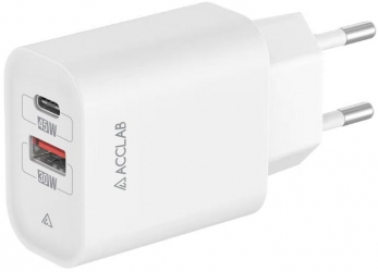 Сетевое зарядное устройство AccLab 45W USB-A USB-C PD3.0 QC4.0 (AL-TC452) White