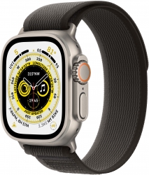 Apple Watch Ultra GPS + Cellular, 49mm Titanium Case with Black/Gray Trail Loop - S/M (MQFW3UL/A)
