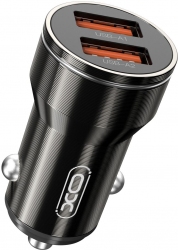 Автомобільний зарядний пристрій XO CC48 Metal Smart Car Charger 2USB 2.4A Black Автомобільний зарядний пристрій XO CC48 Metal Smart Car Charger 2USB 2.4A Black
