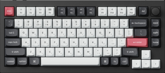 Клавиатура беспроводная Keychron Q1 HE Magnetic Switch Black RGB (Q1H-M1-UA)