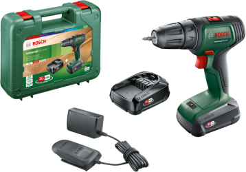 Аккумуляторная дрель-шуруповерт Bosch UniversalDrill 18V + два аккумулятора PBA 18V 1.5 А⋅ч W-A + зарядное устройство AL 1810 CV + кейс (06039D4002) Аккумуляторная дрель-шуруповерт Bosch UniversalDrill 18V + два аккумулятора PBA 18V 1.5 А⋅ч W-A + зарядное устройство AL 1810 CV + кейс (06039D4002)