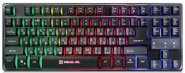 Клавіатура Real-El Gaming 8710 TKL Backlit USB (EL123100030) Клавіатура Real-El Gaming 8710 TKL Backlit USB (EL123100030)