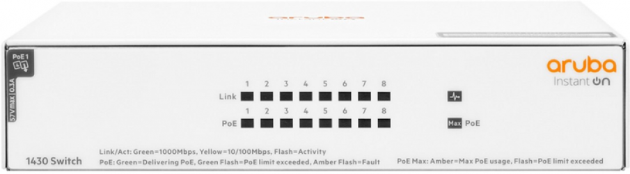 Коммутатор HP Enterprise Aruba Instant ON 1430 8G PoE+ Switch (R8R46A)