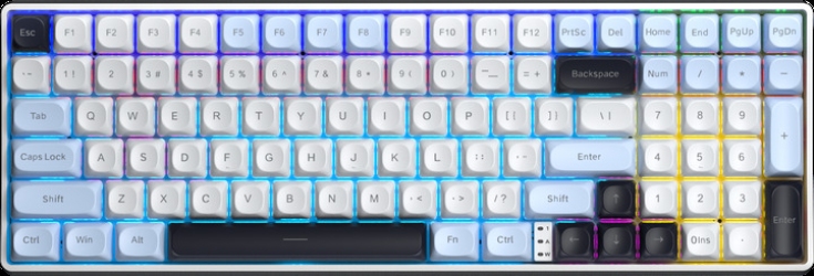 Клавіатура бездротова AULA S100pro KRGD Brown Switch Bluetooth/2.4G/Type-C White - Black RGB (6948391205755)
