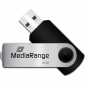 USB флеш накопитель MediaRange MR912 64GB USB 2.0 Black/Silver - фото  - интернет-магазин электроники и бытовой техники TTT