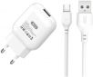 Мережевий зарядний пристрій XO L37 1USB 2.1A + microUSB cable White - фото  - інтернет-магазин електроніки та побутової техніки TTT