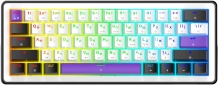 Клавіатура дротова Hator Hellyberry HK60 Mechanical Linear RGB USB (HK60) White/Violet  - фото  - інтернет-магазин електроніки та побутової техніки TTT