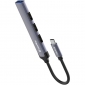 USB-хаб ColorWay USB-C - 3xUSB-A 2.0 USB-A 3.0 (CW-HUB04) Dark Grey - фото  - інтернет-магазин електроніки та побутової техніки TTT
