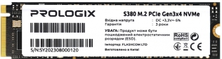 SSD Prologix S380 512GB M.2 2280 PCIe 3.0 x4 NVMe TLC (PRO512GS380) - фото  - интернет-магазин электроники и бытовой техники TTT