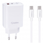 Мережевий зарядний пристрій Gelius Stratus GP-HC068 45W (1Type-C+1USB-A) + кабель Gelius iCable GP-UCN010 Type-C to Type-C (1,2m) (60W) White - фото  - інтернет-магазин електроніки та побутової техніки TTT
