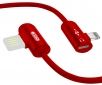 Кабель USB XO NB38 lightning 1m 2.4A with Audio adapter L-shape Red - фото  - интернет-магазин электроники и бытовой техники TTT