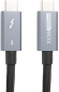 Kабель PowerPlant Thunderbolt 3 USB-C - USB-C 4K 1 м (CA913336) Black/Grey - фото  - интернет-магазин электроники и бытовой техники TTT