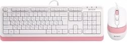 Комплект проводной A4Tech F1010 (4711421947367) Pink/White - фото  - интернет-магазин электроники и бытовой техники TTT