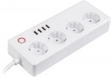 Сетевой фильтр Tuya Smart 16 A 4 розетки 4 USB с выключателем 1.8 м (HS082383) - фото  - интернет-магазин электроники и бытовой техники TTT