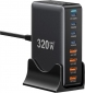 Мережевий зарядний пристрій ESSAGER Engine 320W GaN table charge 4C+4A (EZC320W-QJB0G-Z) Black  - фото  - інтернет-магазин електроніки та побутової техніки TTT