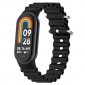 Ремешок BeCover Wave Style для Xiaomi Mi Smart Band 8 / 9 / 10 (714348) Black - фото  - интернет-магазин электроники и бытовой техники TTT