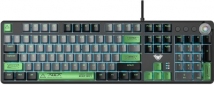 Клавиатура проводная Aula Wind F2088 Pro Mechanical Black/Gray + 9 Green keys KRGD Blue USB EN/UA (6948391234892) - фото  - интернет-магазин электроники и бытовой техники TTT