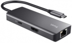 USB-хаб Trust Dalyx 6-in-1 USB-C Multi-port Dock (24968_TRUST) Aluminium  - фото  - інтернет-магазин електроніки та побутової техніки TTT