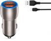 Автомобільний зарядний пристрій XO CC52 Metal Smart Car Charger 2USB 36W QC3.0 type-C cableTranish - фото  - інтернет-магазин електроніки та побутової техніки TTT