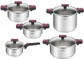 Набір посуду Tefal Cook&Clip 10 предметів (G723SA74) - фото  - інтернет-магазин електроніки та побутової техніки TTT
