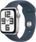 Apple Watch SE (2023) GPS 44mm Silver Aluminium Case with Storm Blue Sport Band - M/L (MREE3QP/A) - фото  - интернет-магазин электроники и бытовой техники TTT