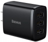 Сетевое зарядное устройство Baseus Compact Charger 3U 17W CN + адаптер EU (CCXJ020001) Black - фото  - интернет-магазин электроники и бытовой техники TTT