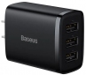 Сетевое зарядное устройство Baseus Compact Charger 3U 17W CN + адаптер EU (CCXJ020001) Black - фото  - интернет-магазин электроники и бытовой техники TTT