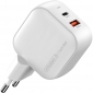 Сетевое зарядное устройство Intaleo 48W GaN USB-C PD 3.0 + USB-A QC 3.0 (TCGQPD482) White - фото  - интернет-магазин электроники и бытовой техники TTT
