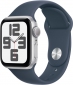 Apple Watch SE (2023) GPS 40mm Silver Aluminium Case with Storm Blue Sport Band - M/L (MRE23QP/A) - фото  - інтернет-магазин електроніки та побутової техніки TTT