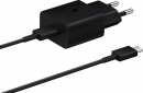 Сетевое зарядное устройство Samsung 15W Power Adapter Type-C Cable (EP-T1510XBEGRU) Black  - фото  - интернет-магазин электроники и бытовой техники TTT