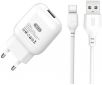 Сетевое зарядное устройство XO L37 1USB 2.1A + USB type-C cable White - фото  - интернет-магазин электроники и бытовой техники TTT