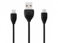 Кабель Remax Lesu 2 in 1 Lightning/Micro USB 2m Black (RC-050t) - фото  - интернет-магазин электроники и бытовой техники TTT