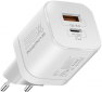 Мережевий зарядний пристрій Promate PowerPort-33 Вт USB-C+USB-A (powerport-33.white) White  - фото  - інтернет-магазин електроніки та побутової техніки TTT